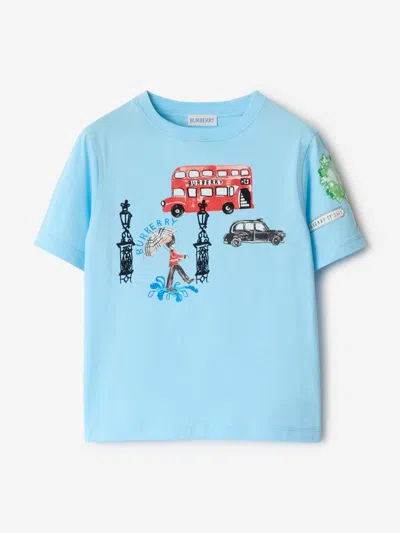 Burberry Baby Boys Mini Cedar London Icons T-shirt In Blue