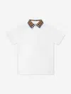 BURBERRY BOYS CHECK COLLAR JOHANE POLO SHIRT