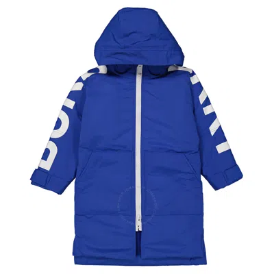 Burberry Kids'  Boys Cobalt Blue Logo Printed Contrast Zip Jacket