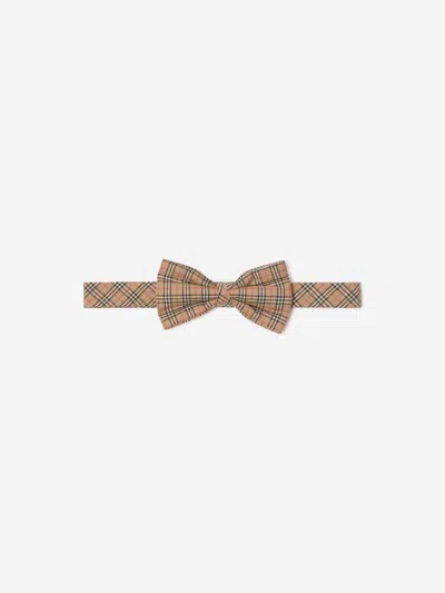 Burberry Babies'  Boys Cotton Check Bow Tie In Brown