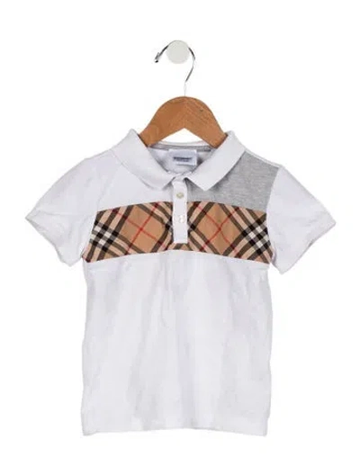 Pre-owned Burberry Babies' Boys Cotton Polo Shirt In White