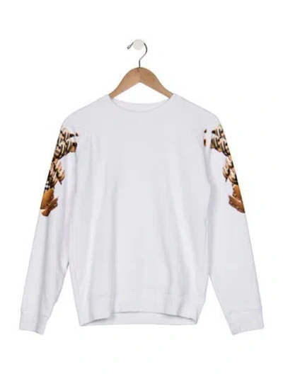 Pre-owned Burberry Kids' Boys' Crew Neck Sweatshirt In White