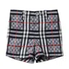 Burberry Boys Dizzy Pale Blue Check Checkerboard Tailored Shorts In Blue