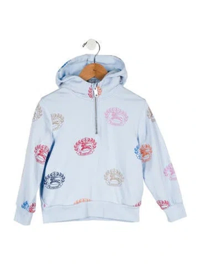 Pre-owned Burberry Babies' Boys' Equestrian Knight Print Hoodie In Blue