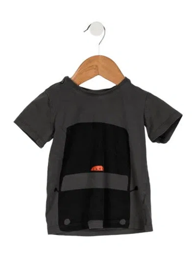 Pre-owned Burberry Babies' Boys Graphic Print T Shirt In Grey