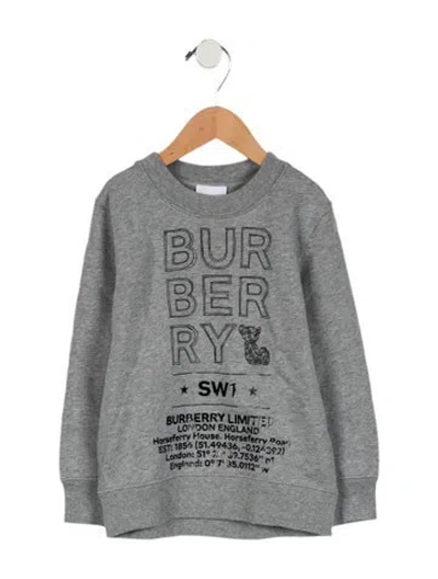 Pre-owned Burberry Babies' Boys' Graphic Sweatshirt In Gray