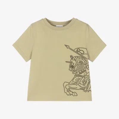 Burberry Kids' Boys Green Ekd Organic Cotton T-shirt In Hunter