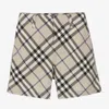 Burberry Check-print Cotton Shorts In Grey