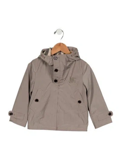 Pre-owned Burberry Babies' Boys Hooded Jacket In Neutrals