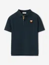 Burberry Blue Cotton Polo Shirt In Blue