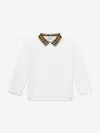 Burberry Boy's Johane Check-collar Polo Shirt In Multi