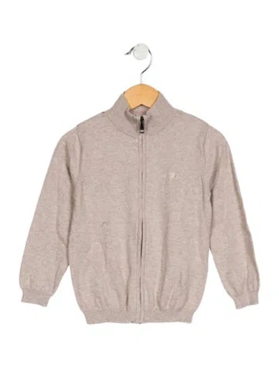 Pre-owned Burberry Babies' Boys' Knit Zip Up Sweater In Neutral