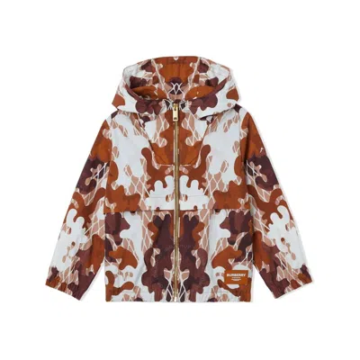 Burberry Boys Light Hazelnut Brown Camouflage-print Cotton Jacket