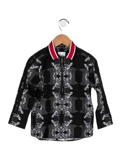 Pre-owned Burberry Babies' Boys Long Sleeve Patterned Shirt W/tags In Black