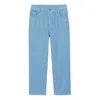 Burberry Boys Monogram Embroidery Denim Jeans In Blue