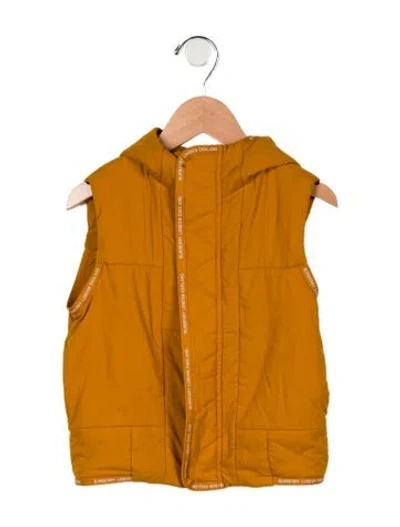 Pre-owned Burberry Babies' Boys' Nylon Hooded Vest In Yellow
