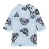 Burberry Round Collar Pattern Printed Swimsuit In Blue