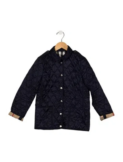 Pre-owned Burberry Kids' Boys Patch Pocket Jacket In Blue