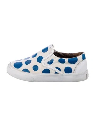 Pre-owned Burberry Babies' Boys Polka Dotted Slip-on Sneaker In Blue