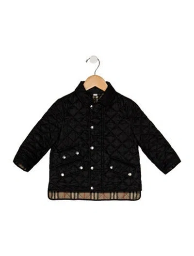 Pre-owned Burberry Babies' Boys' Quilted Jacket In Black