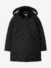 Burberry Corduroy-collar Quilted Jacket In Black