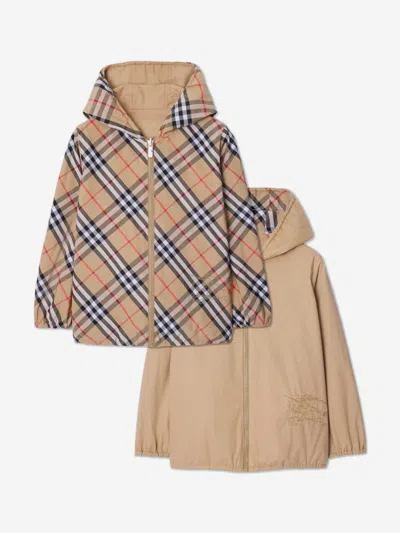Burberry Kids'  Boys Rufus Check Reversible Jacket In Multi