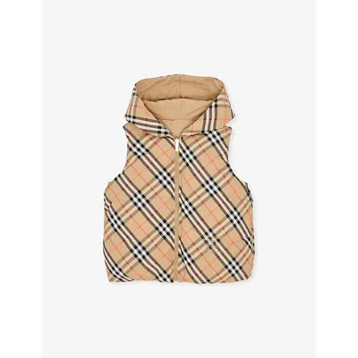 Burberry Boys Sand Ip Check Kids Axel Check-print Hooded 4-14 Years