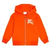 Burberry Boy's Devan Equestrian Knight Design Hoodie In Orange/red