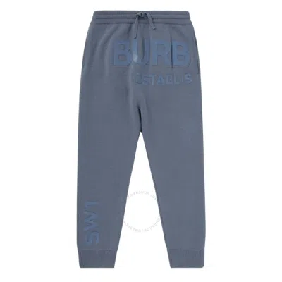 Burberry Kids'  Boys Shale Blue Horseferry Print Clarise Track Pants In Gray