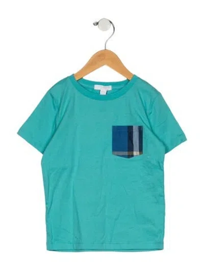 Pre-owned Burberry Babies' Boys' Short Sleeve Shirt W/tags In Blue