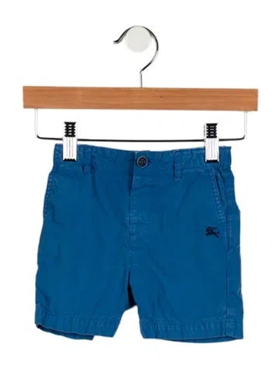 Pre-owned Burberry Babies' Boys Solid Elastic Shorts In Blue