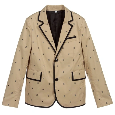 Burberry Boys Teen Beige Logo Blazer