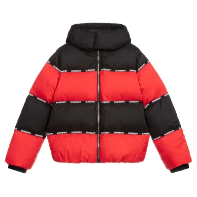 Burberry Boys Teen Red & Black Logo Jacket