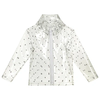 Burberry Boys Teen Transparent Logo Raincoat In White