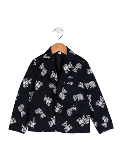 Pre-owned Burberry Babies' Boys' Thomas Bear Print Blazer W/tags In Blue