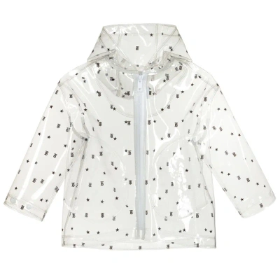 Burberry Kids' Boys Transparent Logo Raincoat In White