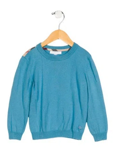 Pre-owned Burberry Babies' Boys' Wool Knit Sweater In Blue