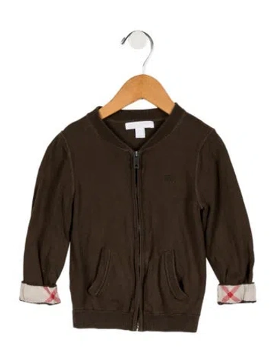 Pre-owned Burberry Babies' Boys Zip Up Jacket In Green