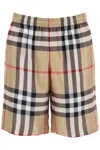 Burberry Beige Silk Bradestone Bermuda Shorts In Beige