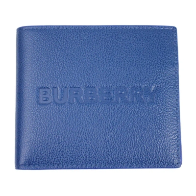 Pre-owned Burberry Brand  Blue Leather Bifold Wallet 80715281