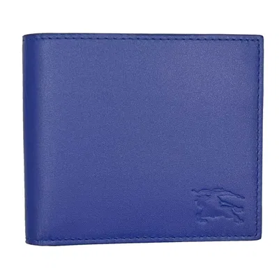 Pre-owned Burberry Brand  Blue Leather Bifold Wallet 80783471