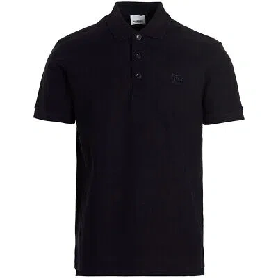 Pre-owned Burberry Branded Circle Logo Coal Blue Polo Shirt