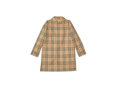Burberry Braxton Trench Coat (little Kid/big Kid) Boy's Jacket Archive Beige Ip Check : 4 Years, Cotton In Multi