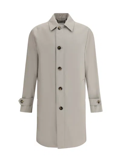 Burberry Single-breasted Medium Car Coat In Neutral