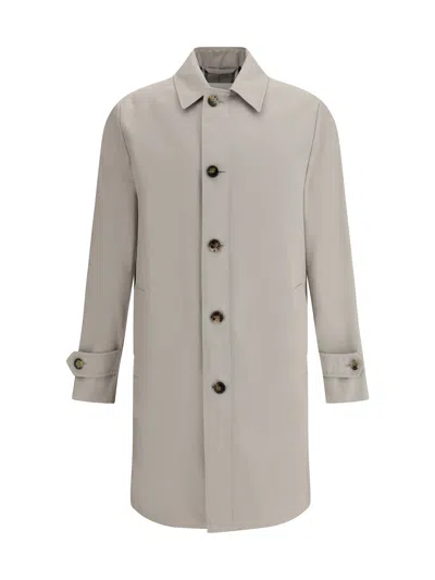 Burberry Breasted Coat In Heron
