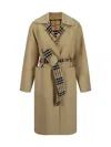 Burberry Breasted Reversible Coat In Flax