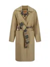 Burberry Breasted Reversible Coat In Flax