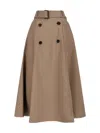 Burberry 'brenda' Midi Skirt In Brown