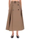 Burberry "brenda" Midi Skirt In Brown