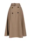 Burberry Brenda Midi Skirt In Brown